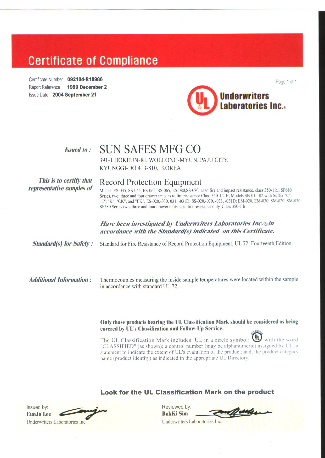 Çelik Kasa Sertifikalar